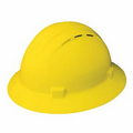 Americana Vent Full Brim Hard Hat w/ 4 Point Nylon Slide Lock - Yellow